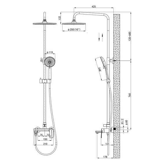 Душова колона зі змішувачем Mixxus Premium Matis 009-J (MI8265) Харків
