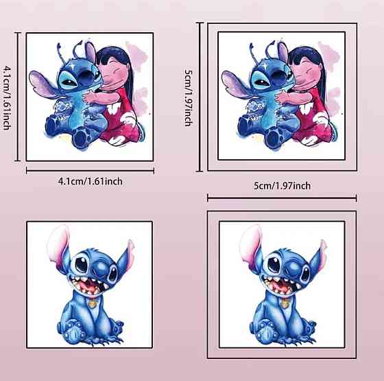 Набір 30 шт тимчасові тату Stitch наклейки на тіло дитячі водостійкі тату для дітей стікери Київ