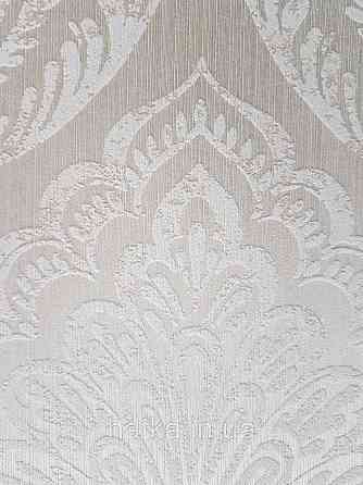 Шпалери текстильні еко 0.53х10.05 Rasch Textil Valentina класика вензелі дамаски біло бежеві на бежевому Київ