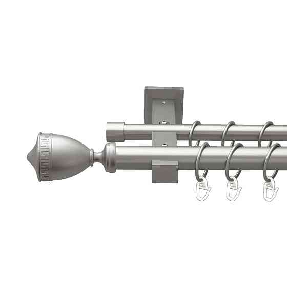 Карниз Orvit Афіна металевий дворядний техно гладка труба кільце металеве Сатин 25\19 мм 240 см (00-00026343) Львів