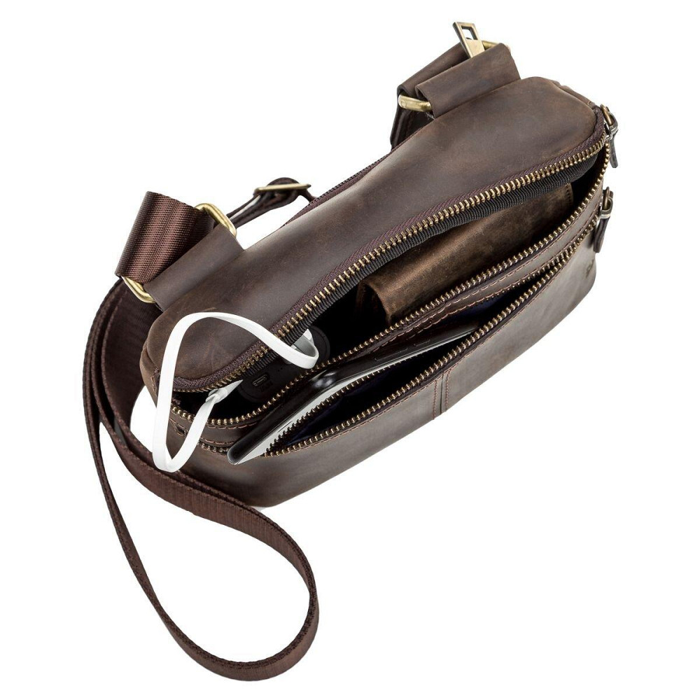 Сумка мужская SHVIGEL 11094 кожаная Коричневая Киев - изображение 6