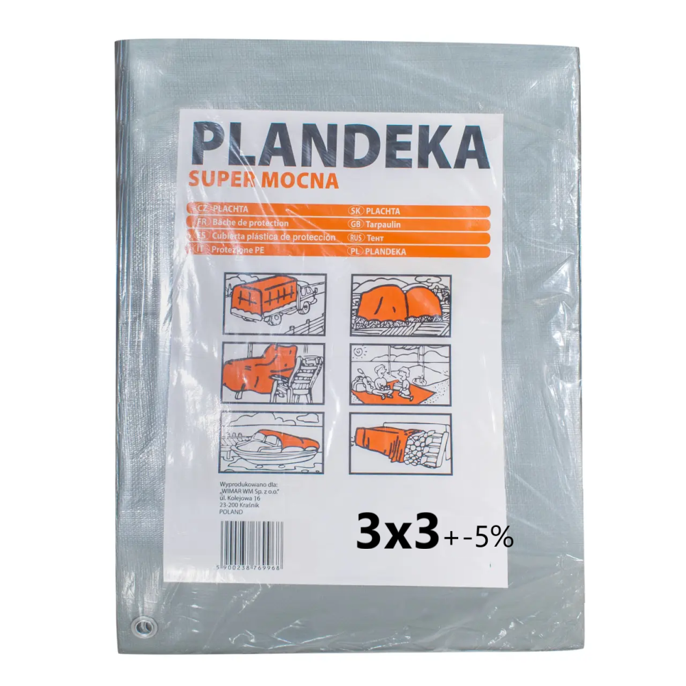 Тент 160 г/м2 3мх3м тарпауліновий "PLANDEKA" від снігу Дніпро - фото 1