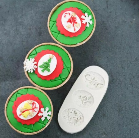 Молд новогодний из силикона 50 на 110 мм серый Киев - изображение 4