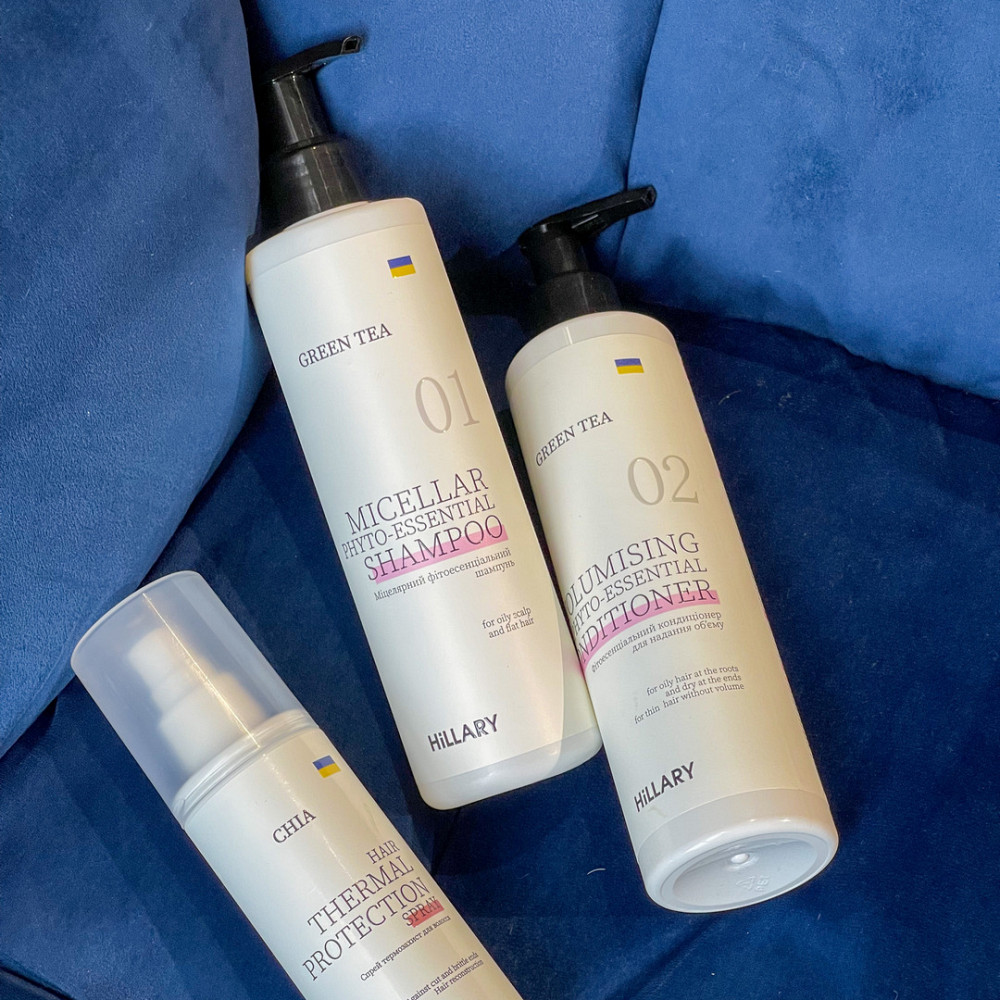 Ензимний пілінг для шкіри голови + Набір для жирного типу волосся Green Tea Phyto-essential Hillary Київ - фото 2