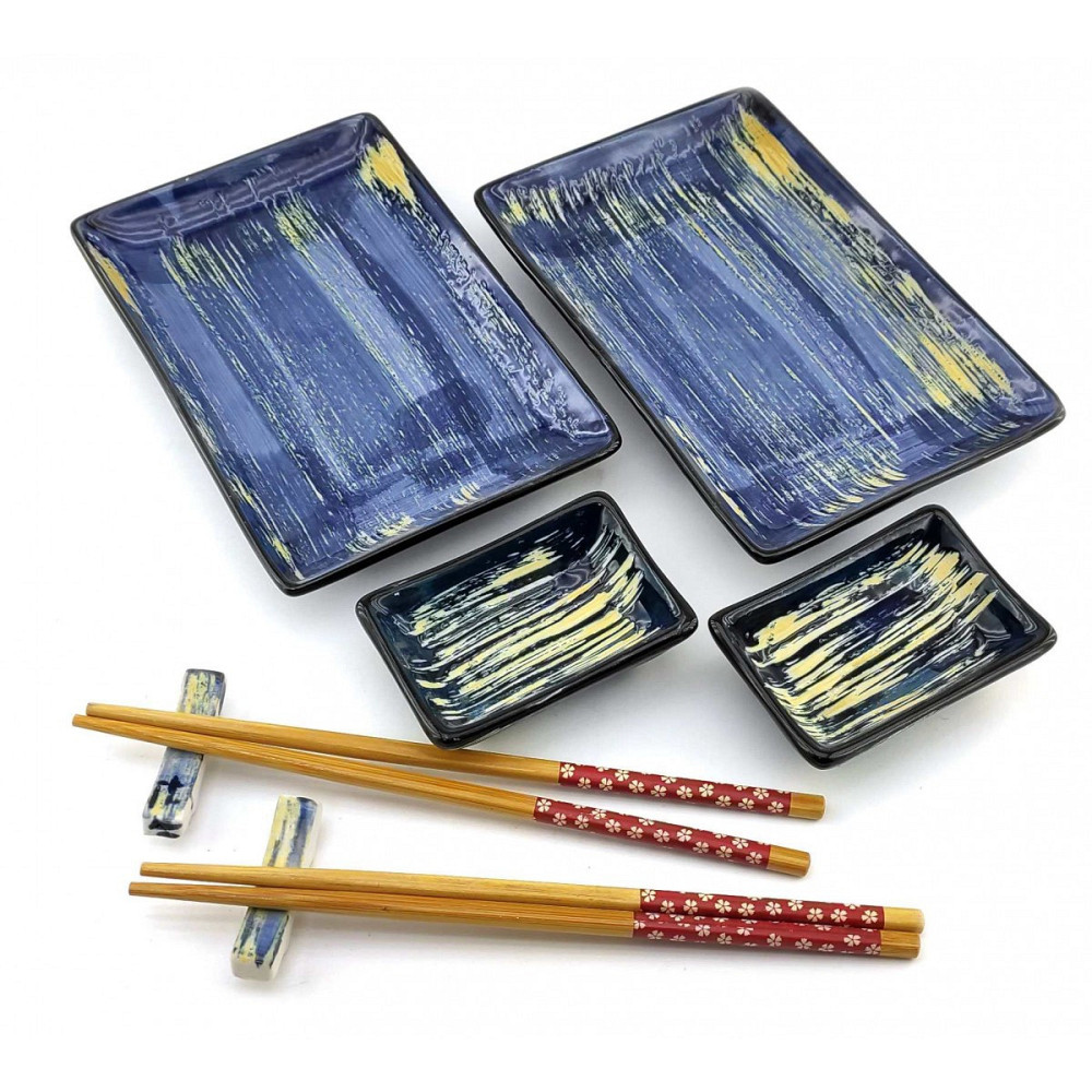 Посуда для японской кухни для суши 2 персоны Сине-желтый Киев - изображение 1