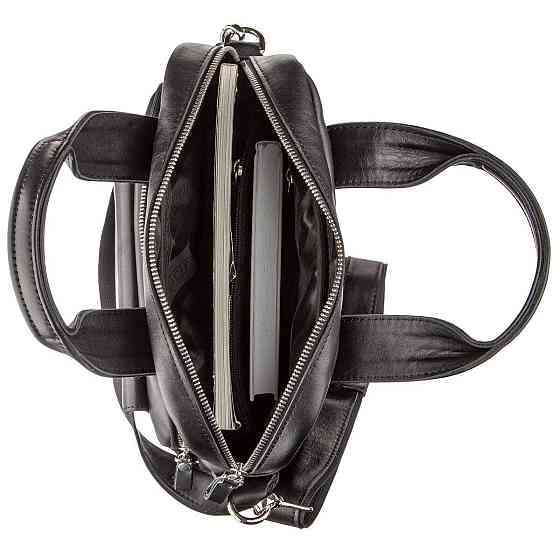 Чоловіча сумка під А4 вертикального формату в гладку шкіру 11165 SHVIGEL, Чорна Київ