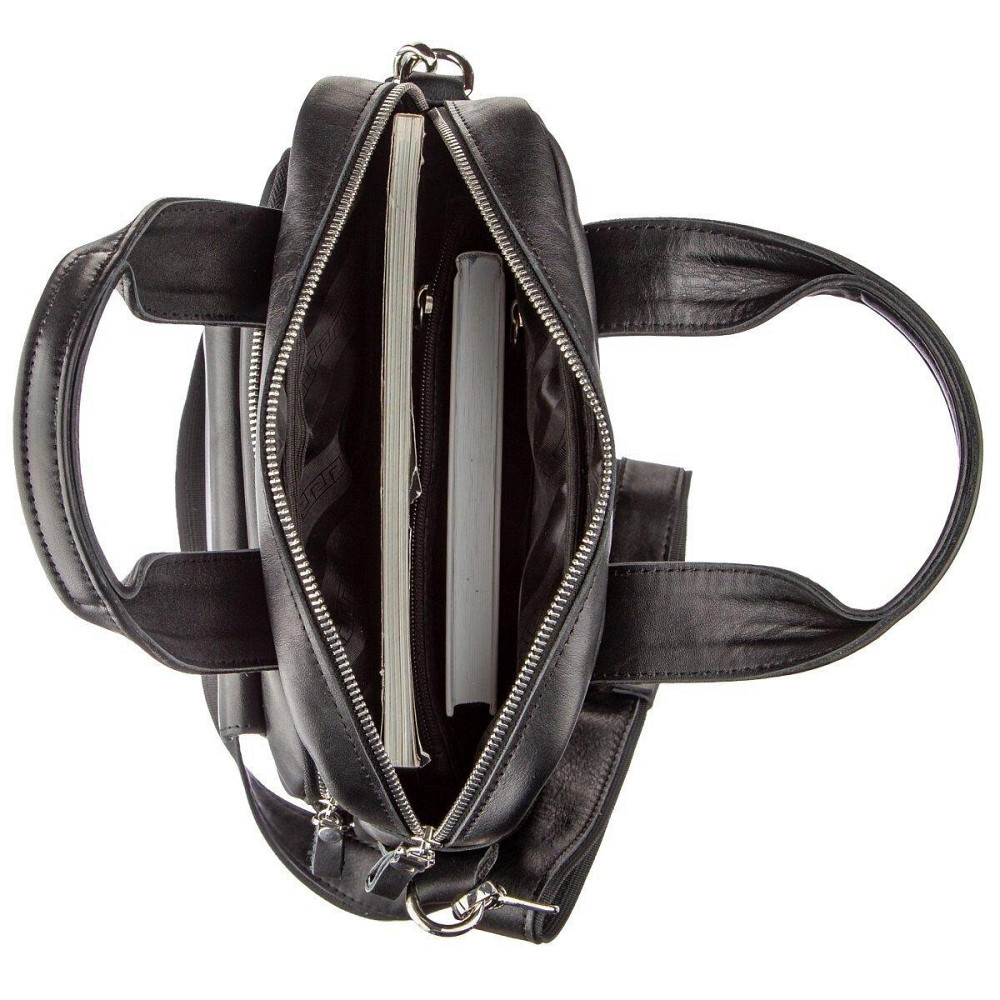 Мужская сумка под А4 вертикального формата в гладкой коже 11165 SHVIGEL, Черная Киев - изображение 1