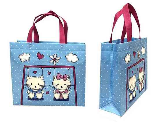 Еко сумка ручка Kitty Ламінація із замком 320-270-100 400мм ТМ ECOBAG Київ