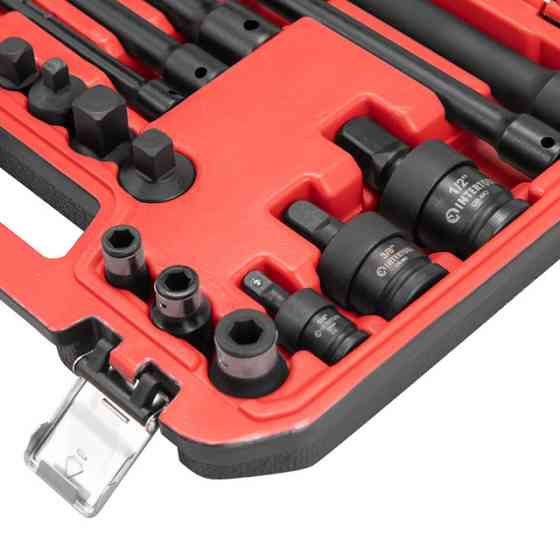 Набор переходников и удлинителей ударных, 18 ед., Cr-V/Cr-Mo, STORM INTERTOOL ET-8513 Киев