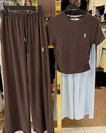 Женский прогулочный костюм: футболка и штаны вискоза Шоколадный, 44/46 Одесса