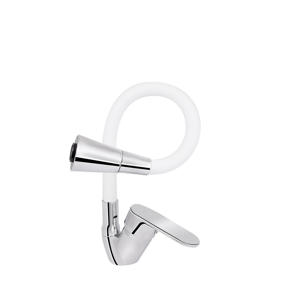 Змішувач для кухні Lidz Tani 008F3 з гнучким виливом (k40) LDTAN008F3WCR37037 Chrome/White Київ - фото 8
