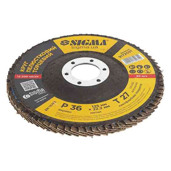 Круг пелюстковий торцевий Т27 (прямий) Ø 125 мм P36 SIGMA (9172031) Київ