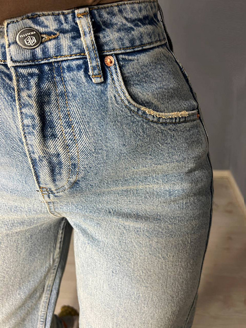 Джинси жіночі Mikaletta 3249-13254 MOM RELAX jeans банани висока посадка стрейчеві блакитні , блакитний, 27, 27, 74 см, 105 см Київ - фото 12