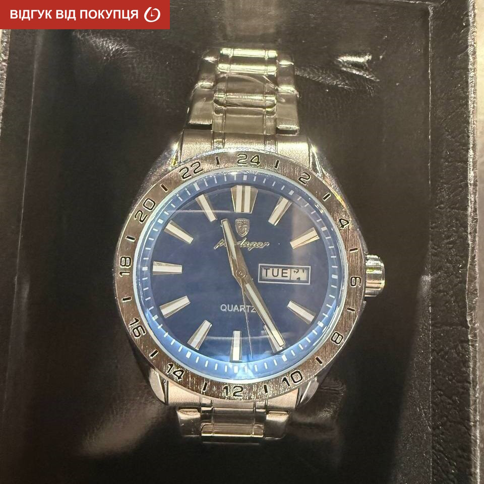 Часы мужские наручные кварцевые Poedagar Cruize Серебристый Киев - изображение 10