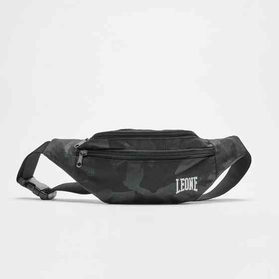 Поясна сумка бананка чорна Leone Camo Black Сумка на пояс чоловіча бананка Київ