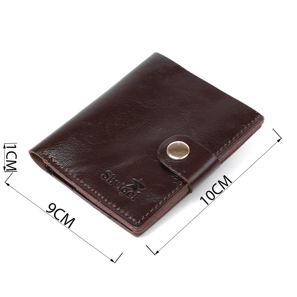 Классическое мужское портмоне из натуральной кожи Коричневый (SHVIGEL) Киев - изображение 7