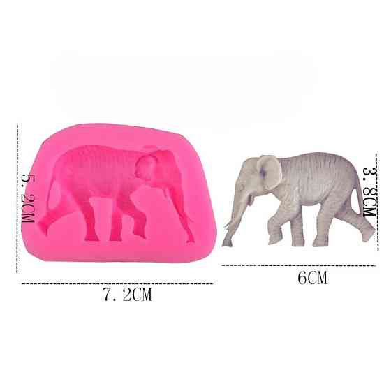 Молд силиконовый Слон 72 на 52 мм розовый Киев