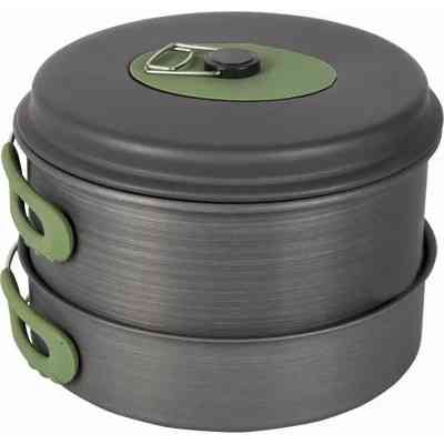 Набір туристичного посуду Bo-Camp Explorer 4 Pieces 21 Hard Anodized Grey/Green (2200241) Вінниця