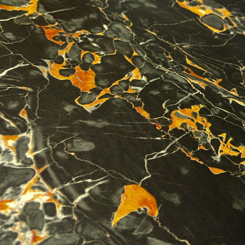 Самоклеящаяся пленка Черный мрамор с желтым Киев - изображение 2