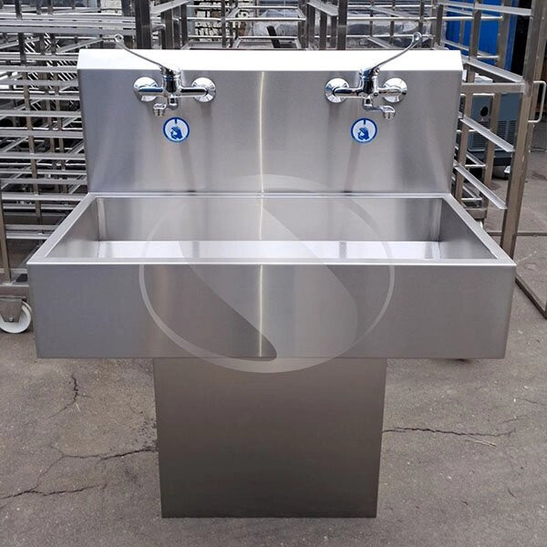 Ліктьовий умивальник медичний на дві секції з тумбою Київ - фото 3