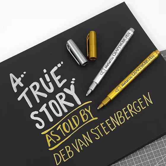 Набір маркерів на водній основі Metallic Craftwork Pen 12шт 6 золотистих + 6 сріблястих для малювання і творчості,металік Кам'янець-Подільський