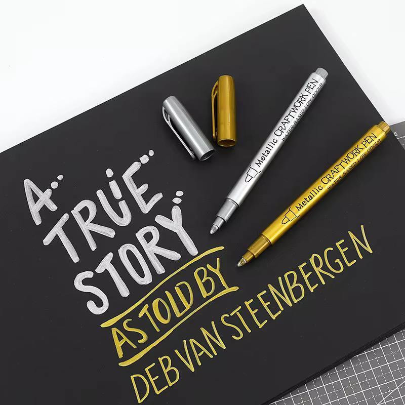 Набір маркерів на водній основі Metallic Craftwork Pen 12шт 6 золотистих + 6 сріблястих для малювання і творчості,металік Кам'янець-Подільський - фото 5