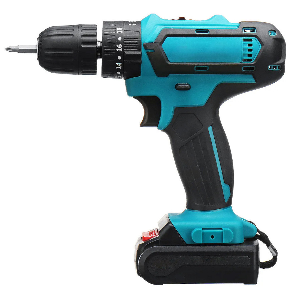 Шуруповерт + 2 акумулятори 24V з набором біт і свердел в кейсі SBR Київ - фото 2