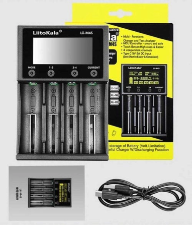 Зарядное устройство для аккумуляторов LiitoKala Lii-M4S (Li-ion IMR LiFe+NiMH) + Рower bank + Type-C Винница
