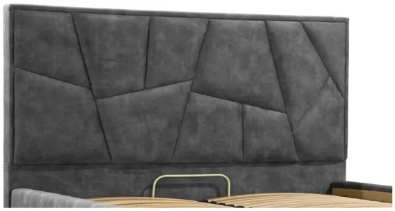 Кровать Двуспальная Mega Comfort 160 x 200 см Bolzano Dk Grey С подъемным механизмом и нишей для белья Темно-серый Киев