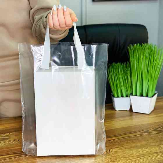 Пакет пищевой LDPE прозрачный, 30х35(+3)см, 60 мкм, с петлевой белой ручкой, (50 шт.) Павлоград