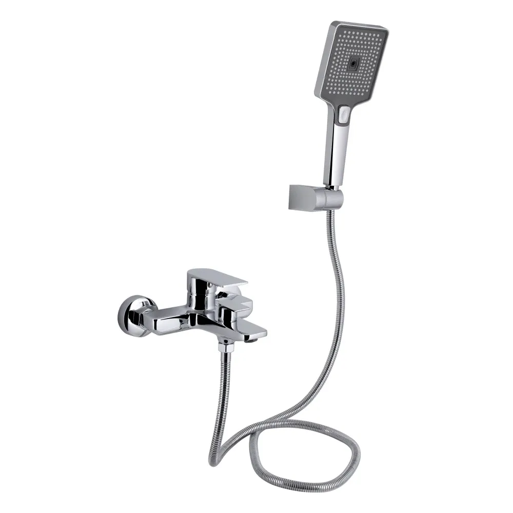 Змішувач для ванни Qtap Aries з душовим гарнітуром QTARI259CRM45559 Chrome Київ - фото 1