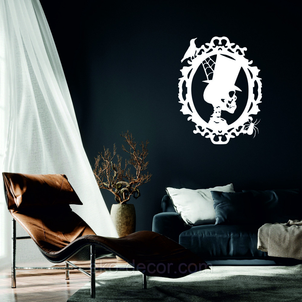 Декоративное настенное Панно «Скелет», Декор на стену 90*70 см, Белый Киев - изображение 1