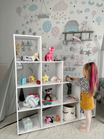 Дитячий стелаж Пірамідка полиця для книг та іграшок (4 яруси) Білий Київ