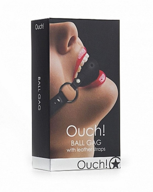 Кляп - Ouch! Ball Gag With Leather Straps Black Sex Aura Київ - фото 2