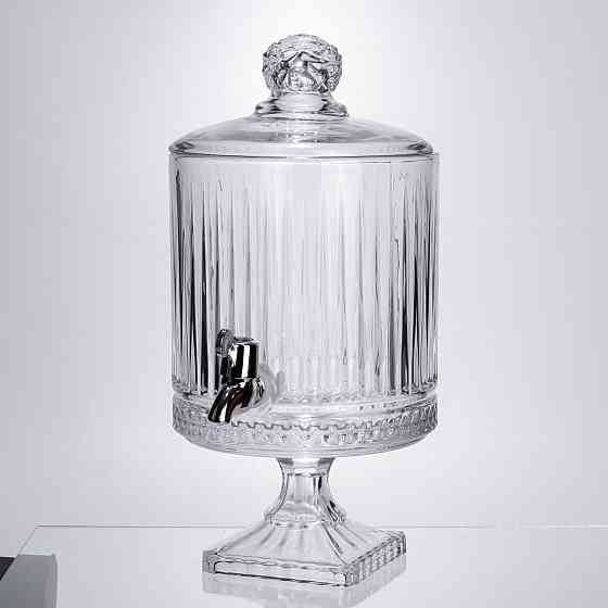 Лимонадниця з краном на підставці скляна 4,5 л прозора HP-19-3045-4 Київ