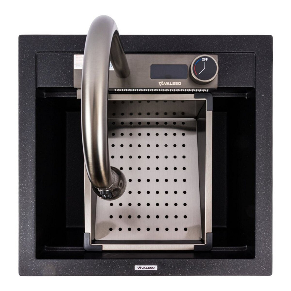 VALESO Гранітна мийка VALESO VIVA 5149 матова Чорний металік Коломыя - изображение 1