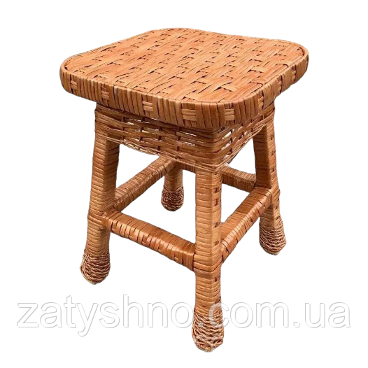 Стільчик низький плетений кавовий Київ - фото 1