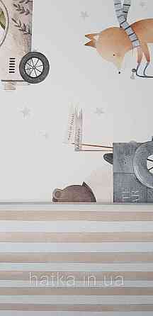 Шпалери флізелінові еко Rasch Kids World II 0.53х10 дитячі машини ретро тварин на білому Київ