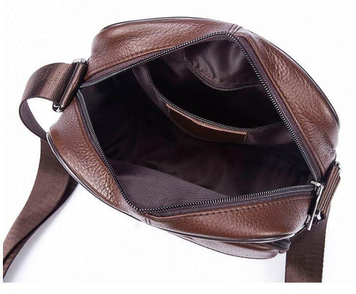 Сумка чоловіча зерниста Коричнева (Vintage) Київ - фото 2