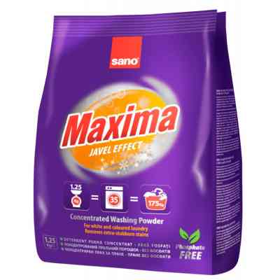 Стиральный порошок Sano Maxima Javel Effect 1.25 кг (7290000288109) Винница