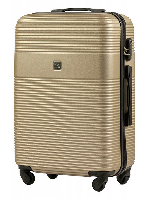 Валіза пластикова Wings 5398 середня 65 см шампань Київ - фото 1