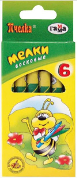 Крейда кольорова воскова "Гамма" 6кол 261101 "Бджілка" 8мм, шт Київ - фото 1
