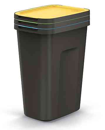 Баки для сортування сміття Keden COMPACTA Q Plus, комплект 3x35 л, чорний, кришка синя, зелена, жовта Київ