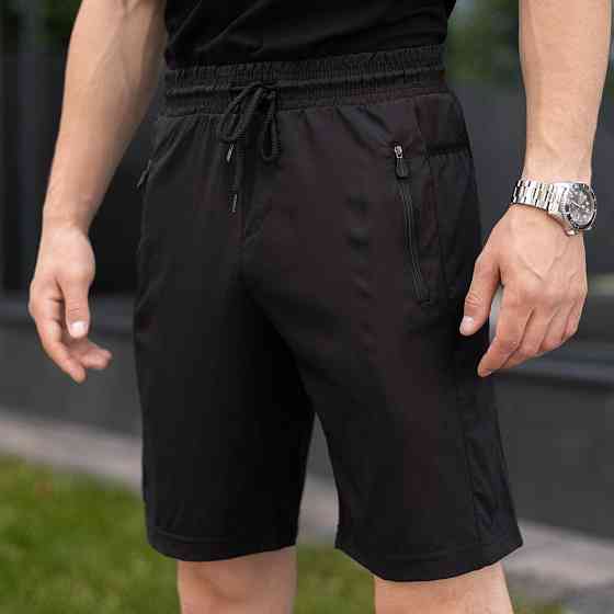 Черные мужские шорты прямого кроя Pobedov Vil'nyy Киев