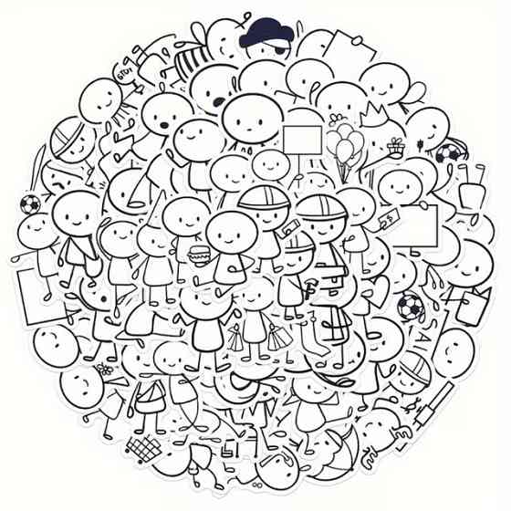 Набір милих наклейок з персонажами – 66 шт для декору Київ