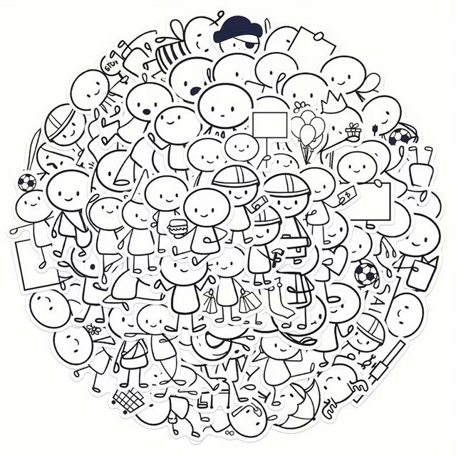 Набір милих наклейок з персонажами – 66 шт для декору Київ - фото 1