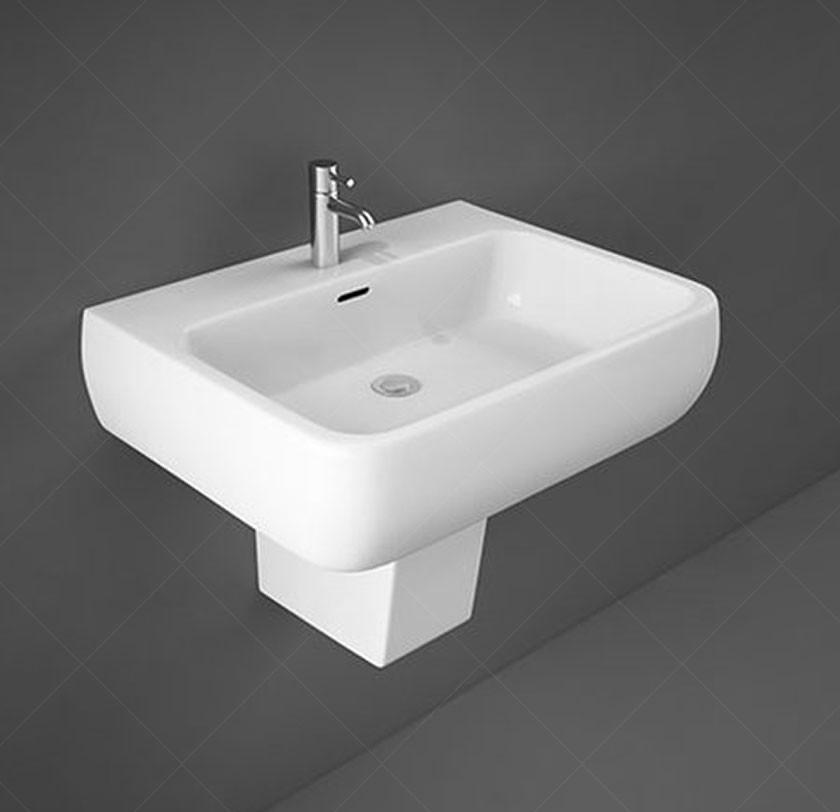 Раковина з напівніжкою RAK Ceramics Metropolitan 600x185x470 мм (RAK0022) Білий Київ - фото 3