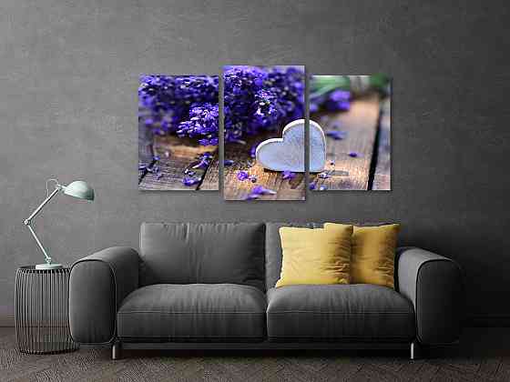 Модульная картина в гостиную / спальню Бузок  Art-576_3 70x130 см Киев