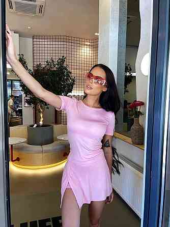 Жіночий базовий літній костюм-двійка: футболка + шорти-спідниця з кишенею турецька віскоза Барбі Одеса