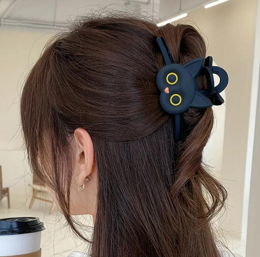 Заколка для волос «Чёрный кот» — шпилька-клипса с мордочкой кота Киев - изображение 1